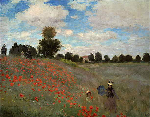 아르장퇴유 근처, 개양귀비 꽃 (Coquelicots (Poppies, Near Argenteuil), 1873, Musee d"Orsay, Paris) 